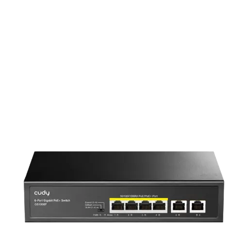 [GS1006P] Cudy Unmanaged PoE Switch, 4 Ports, 1Gbps L2 Speed, 65W Power.