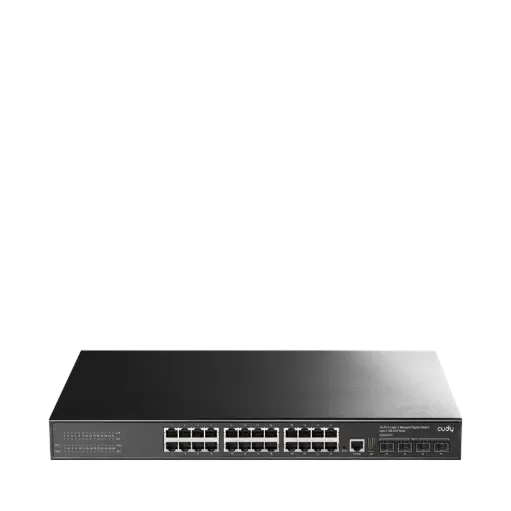 [GS5024S4] 24-Port GbE L3 Fully Managed Switch with 4-10G SFP+ Slots
RAM:128 MB, Flash:16 MB, Switching Capacity: 128 Gbps,
 static routing, RIP v1/v2,OSPF, DHCP server, QoS, ACL,SNMP
HTTPS,SSH v1/v2, VLANs, Port mirroring, Support WEB, 
TELNET, CLI, SSH, SNMP, RMON management
Console Ports, Metal, Rack-mounted