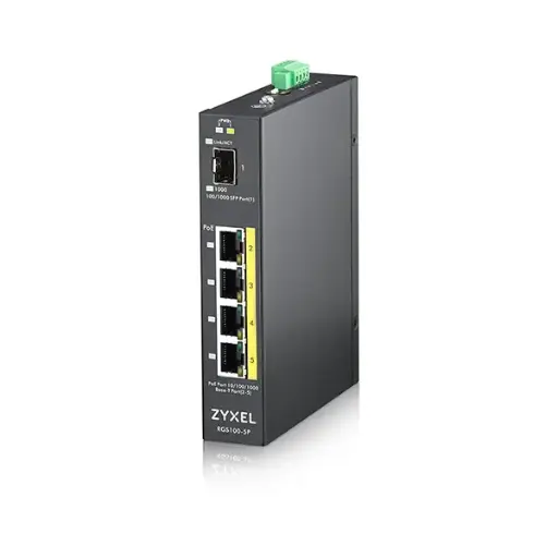 [RGS100-5P] ZyXEL Unmanaged PoE Switch, 4 Ports, 1Gbps L2, 120W Power Supply, 1 x 1Gbps SFP