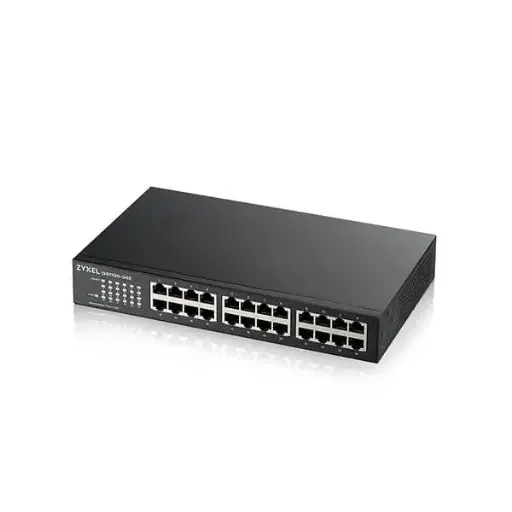 [GS1100-24E] سويتش غير مُدار من ZyXEL, 24 منفذ وسرعة 1Gbps L2.