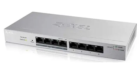 [GS1200-8HPV2] ZyXEL Managed PoE Switch, 8 Ports, 1Gbps L2 Speed, 60W Power.