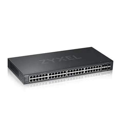 [GS2220-50] 48-port GbE L2+ Fully managed Switch with 4-Gigabit Combo
(RJ-45/SFP) and 2 SFP port,Switching capacity:100 Gbps,Static Routing,Syslog,Port security,static/dynamic VLANs:1K/4K,Telnet, SNMP,RMON,management by Web interface,Console(CLI),