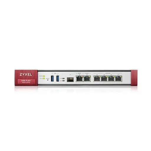[USGFLEX200] USG FLEX Firewall
.4xLAN/DMZ,2xWAN,1x SFP Port
.SPI firewall throughput :1800 Mbps,VPN throughput :450 Mpbs
.UTM throughput(Anti Malware and IPS):550Mbps
.Max.TCP concurrent sessions: 600,000
.SSL,IPSec,and L2TP over IPSec VPN connectivity
.AP Controller(default/Max):8/40
.Rack-mountable.
.Complete network protection with Firewall,Anti-Malware,Email security, Content Filtering (Web Filtering),IPS(IDP),Application Patrol with Bundle 1y license