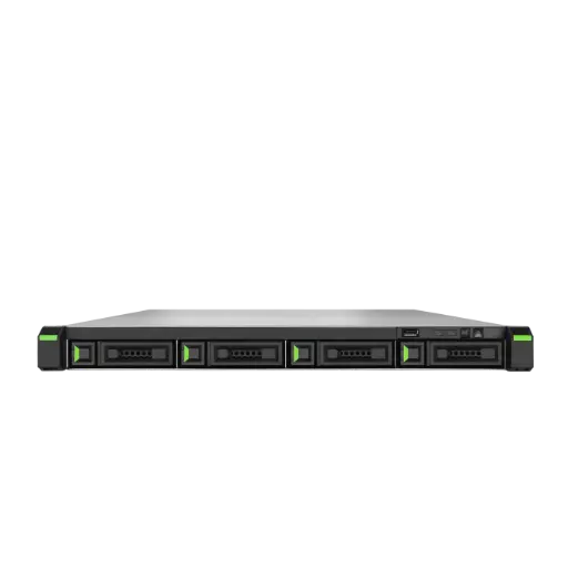 [XN5104R] خادم تخزين Rackmount 1U، 6 فتحات (4+2 NVMe) من QSAN، معالج Xeon ثنائي، سعة 96TB، وذاكرة ECC 8GB قابلة للتوسعة.