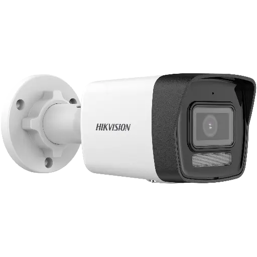 [DS-2CD1043G2-LIU] كاميرا مراقبة خارجية شبكية من Hikvision بدقة 4MP وعدسة ثابتة 2.8 مم بتصميم رصاصة, مع صوت.