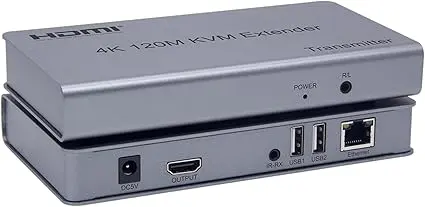 [KVM-4K-120M] تطويلة كبل HDMI بواسطه كبل شبكة 120M - KVM 4K