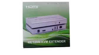[KVM-4K-120M] تطويلة كبل HDMI بواسطه كبل شبكة 120M - KVM 4K
