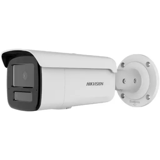 [DS-2CD2T83G2-4LI(2.8mm)(t)] كاميرا مراقبة داخلية شبكية من Hikvision بدقة 8MP وعدسة ثابتة 2.8 مم بتصميم رصاصة, مع صوت.