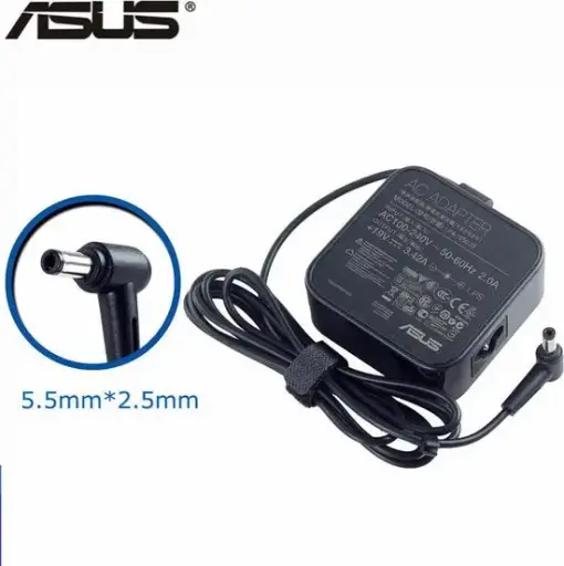 شاحن لابتوب  ASUS  19V-3.42A-64W رفيع T-POWER 65W